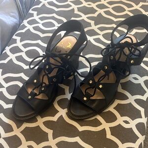 Ted Baker Black Lace-Up Sandals